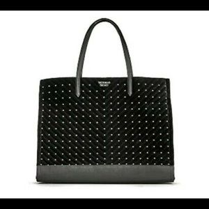 Victoria’s Secret Black Velvet Studded Tote